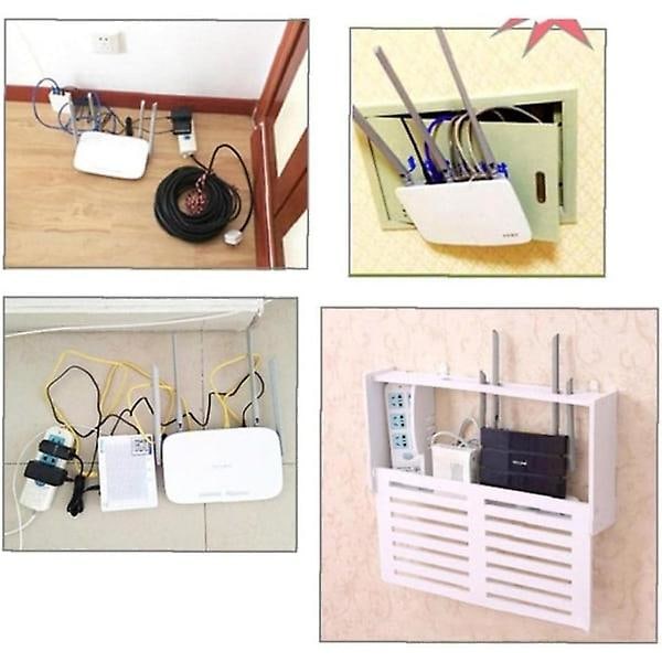 1 st Wifi-förvaringsbox Router-hylla Vardagsrum Vägg Träfäste
