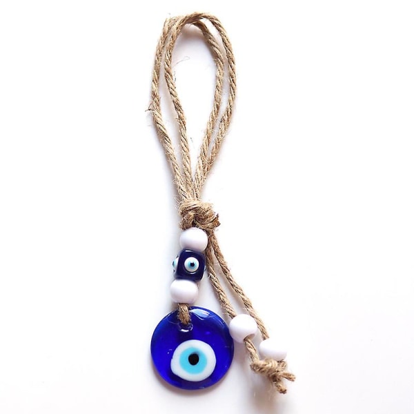 Blue Evil Eye tyrkisk mønster vegganheng ornament, dekorasjon, amulett, for beskyttelse, velsignelse, flott gave, med glassperler