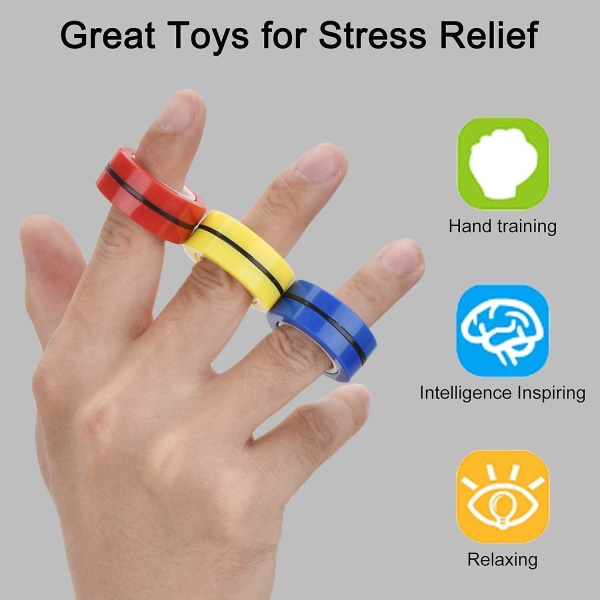 Magnetisk Fingerring, Magnetisk Ring Fidget Spinner Legetøj, Opgraderet Hand Spinner til stresslindring, Jule- og fødselsdagsgave til børn, venner og familie