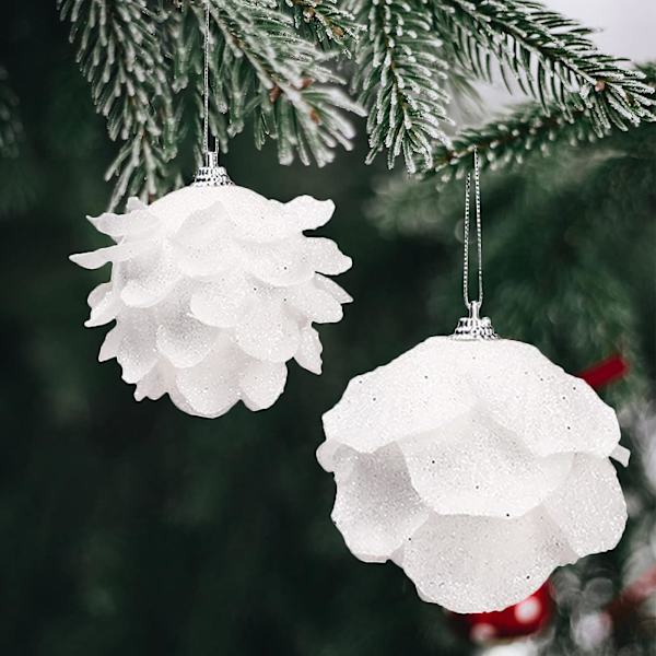 Julgranskulor Hängande Smycken med Snöre Glittrande Yta Julgran Hängande Dekorationer (B)