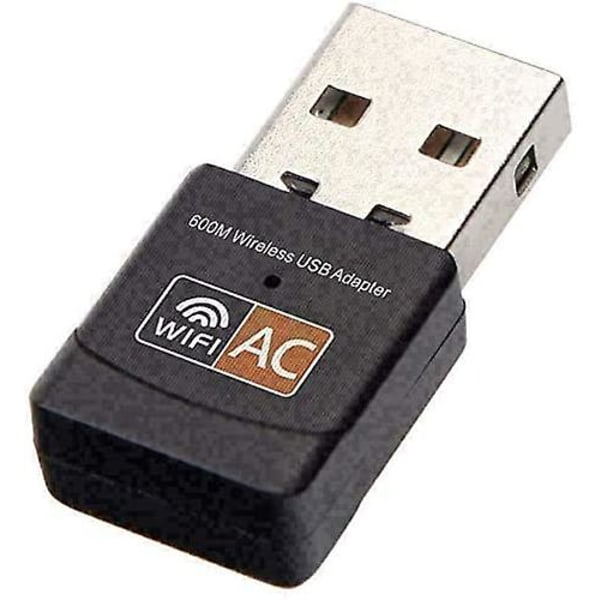 USB Wifi Adapter, Ac600 Mbps Dual Band 2,4/5ghz trådlös USB Mini Wifi Nätverksadapter 802.11 Mini Trådlös för bärbar dator/stationär/dator, Stöd för stationära varv