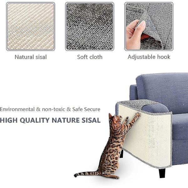 Soffa Skydd Mot Kattklös, Kattklösmatta Med Naturlig Sisal För Möbelskydd Från Katter, Klösmatta Skydd För Soffa Stol Soffa Skydd