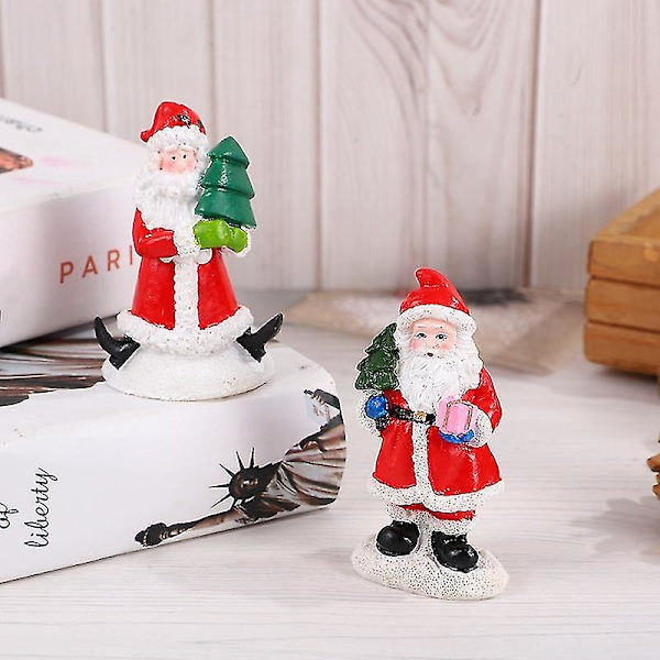2 st Creative Jultomte Sittande Håller Julgran Hemhängande Juldekoration Resin C