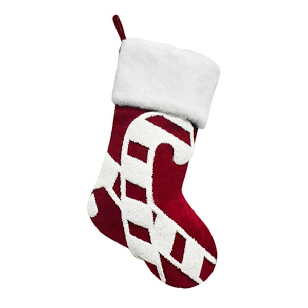 Julstrumpa med Ögonfångande, Slitstark Polyester Snöflingemönster, Hängande Strumpor Dekoration för Hemmet (Julstång)