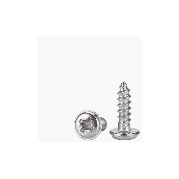 2,6x8mm Phillips Pan Head Selvtæppende Skrue med Skive Skrue 304 Rustfrit Stål Fastgørelseselementer Bolte 50stk