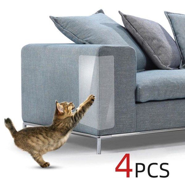 4 stk Cat Scratch Furniture Protector 39*14cm Cat Couch Protector, klar