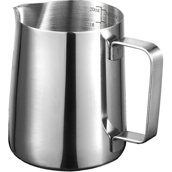 Mælkeskumkande Espresso Dampkande Rustfrit Stål Kaffeskumkop Med Skala (600ml)