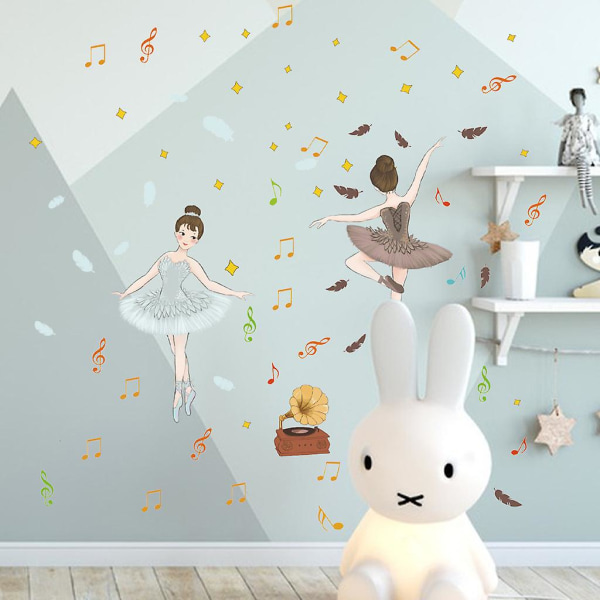Dancing Girls Wall Sticker Selvklebende Wall Sticker for Stue Soverom Kitchen Home Decoration