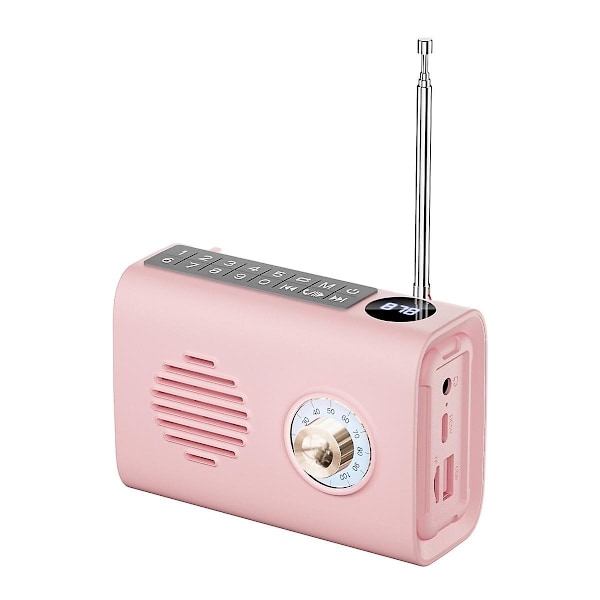 Mini Portabel FM-radio Utomhus Solradio Bluetooth-högtalare med Färgglatt Ljus Handsfree