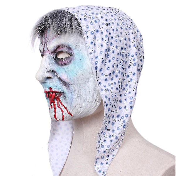 Halloween Horror Mask Zombie Spöke Blod Läskig Realistisk Ansiktsmask För Halloween Kostymfest Cosplay Rekvisita