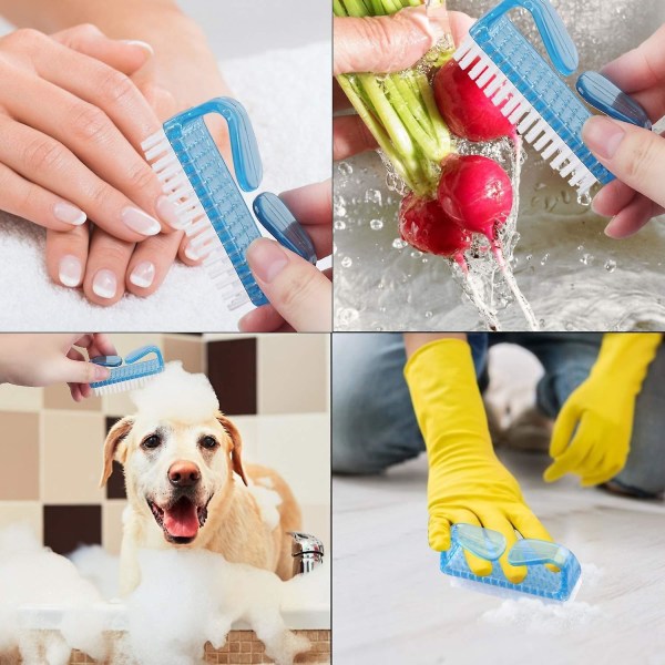 Håndtag Grip Neglebørste, Hånd-fingernegle-skrubbe-rensebørster til tæer og negle-rens, pedicure-skrubbeværktøjssæt til mænd og kvinder 5-pak (multi