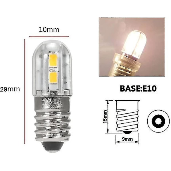 4 Pak 6v E10 LED Pærer med 2835 Skruebase 4 SMD Chips Gul Opgradering til Forlygte Lommelygte Lommelygte