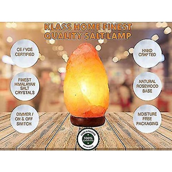 Saltlampa Premium 100% naturlig Himalaya saltlampa Handgjorda träbas Saltlampor Himalaya（U.S. Föreskrifter）