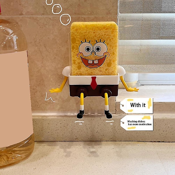 Spongebob Diskställ Cartoon Kreativ Diskställ Är Tillverkad Av Hållbara Och Lättstädade Material För Disktrasa Diskborste Gryta
