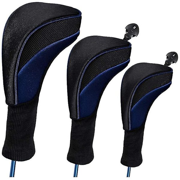 3 stk/sett Golf Driver Wood Head Club Covers Utstyr Pole Beskyttende Sleeve