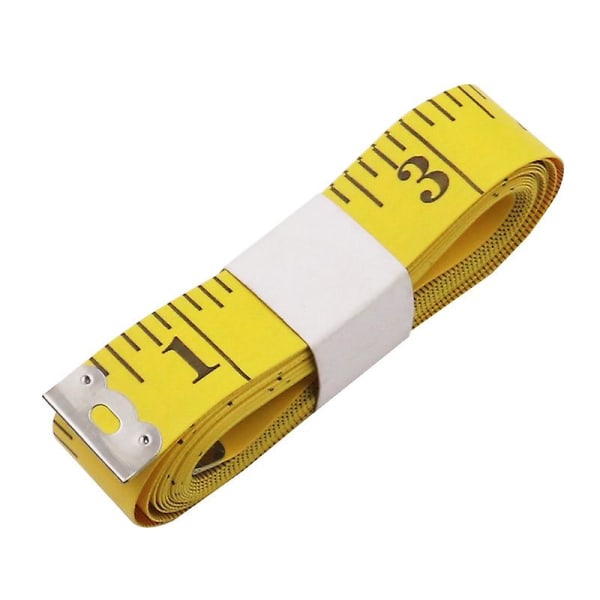 1 bit sömnadsmåttband, dubbelsidig (300 cm-120 tum), 2 cm i bredd, gul-svart