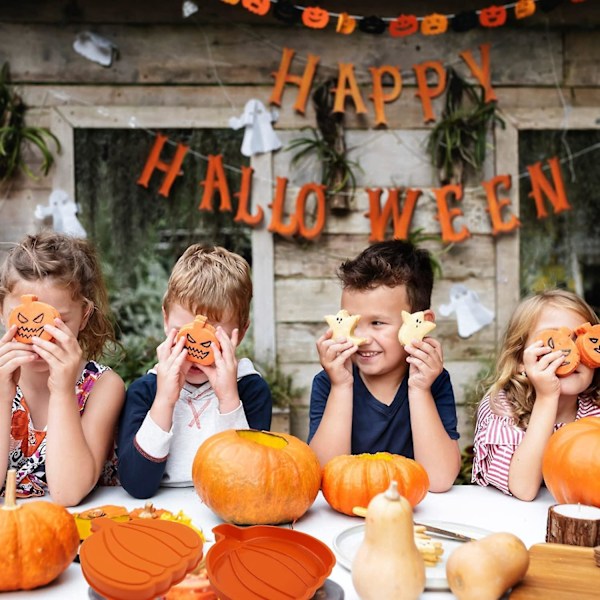 Halloween Pumpa-kakaform Återanvändbar Icke-klibbig Kakform Perfekt för Halloweenfest eller Andra Fester