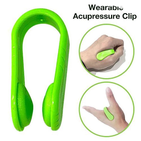 Akupressurklämmor, Handmassageapparat (för naturlig huvudvärk- och migränlindring), Shiatsu-massageapparat Grön 10 st