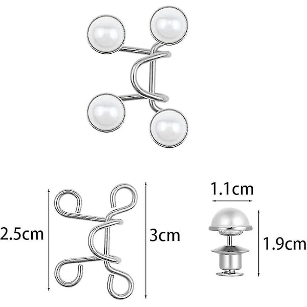 6 Pak Perle Jeans Knapper, Justerbar Spænde, Ingen Syning, Trykknapper Til Jeans, Bukser, Kjoler.