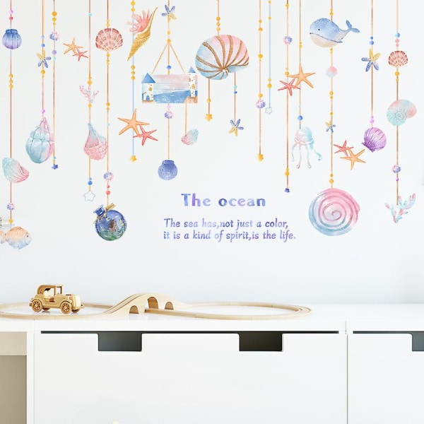 Et sett med seashell veggklistremerker selvklebende kreativ veggklistremerke for stue soverom kontor kjøkken