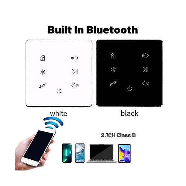 Bluetooth Förstärkare Inbyggd Vägg USB SD Kort Musikpanel Smart Hem Bakgrund Stereo Högtalare Hotell Restaurang.