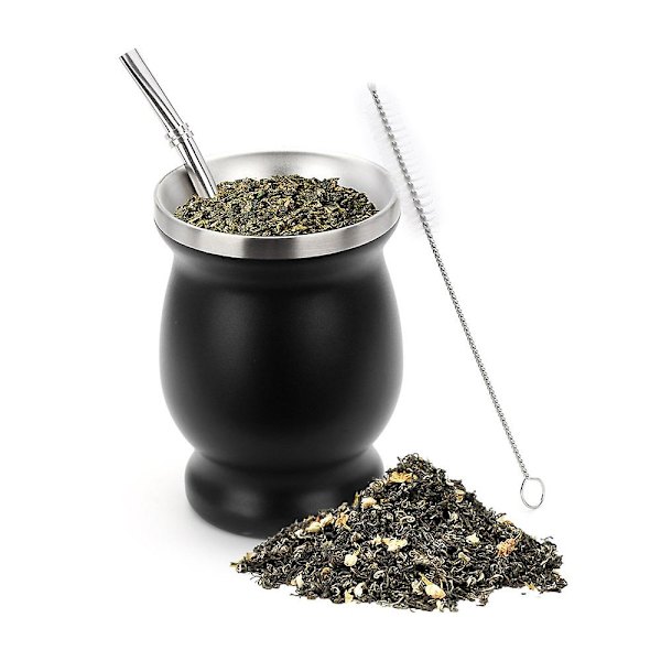 Mate-kuppi ja bombilla -setti (musta)