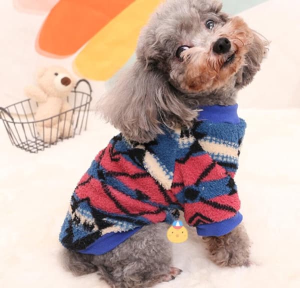 Hundetrøje Blød Varm Polyester Pullover til Hvalpe Killinger og Små Hunde Vinter Daglig Brug M 41 x 31 cm