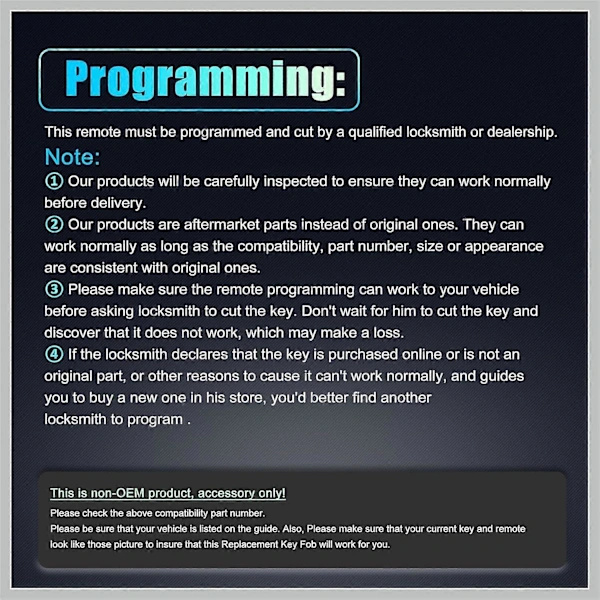 /EA/M3N40821302 433MHz 46 Chip Erstatningsnøgle til nøglefrit system