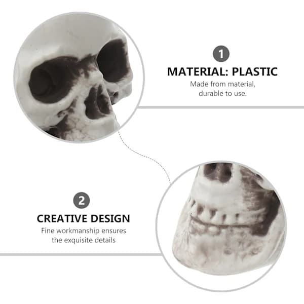 /EA/4-pack Miniatyrplastskallar Skelettskallar Halloween Skalle