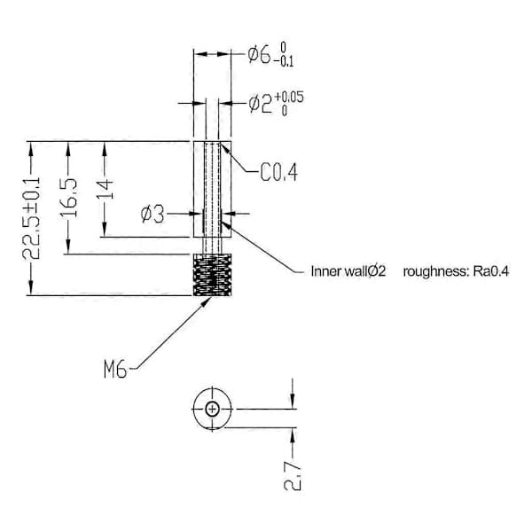 /EA/Glat og robust H2 Hotend i rustfrit stål til 3D-print, Heatbreak-rør