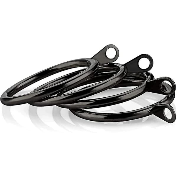 /EA/20-pack duschdraperiringar för badrumsduschfönsterstång (svart)