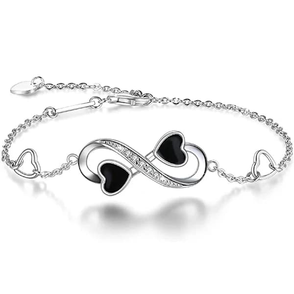 /EA/(Sølv) Dame Infinity Love Armbånd, 925 Sterling Sølv Char