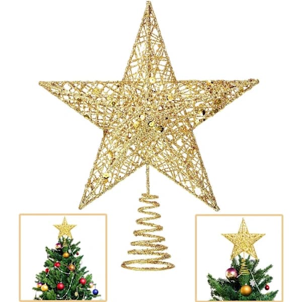 /EA/1 stk. guld juletræsstjerne