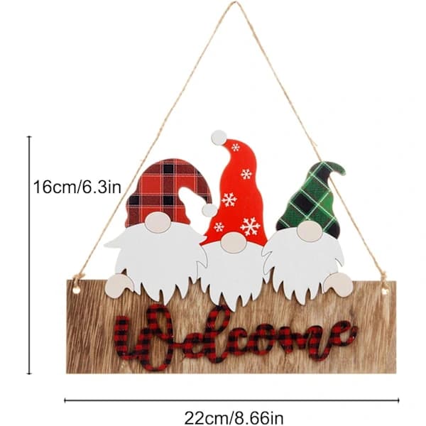 /EA/Trätomte Välkomstskylt, Tomte Välkomstskylt för Juldekoration