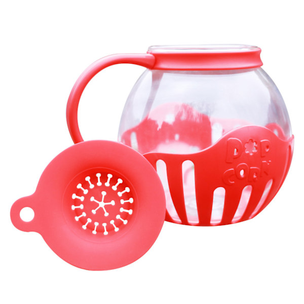 Popcornpoppare i Glas för Mikrovågsugn, 2,25 Quart Original Popcornburk med Silikonlock, BPA-fri, Tål Maskindisk blue