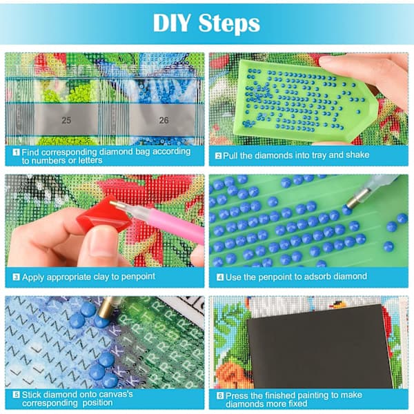 /EA/30x40CM/12x16 Tommer DIY 5D Søde Enhjørning Diamantmaleri Sæt til