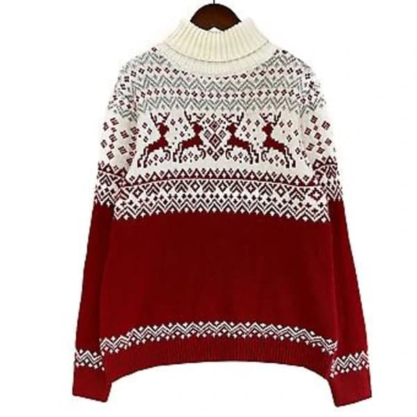 /EA/Jul Tröja Par Jul Ren Snöflinga Tröja Stickad O-ringad Tröja