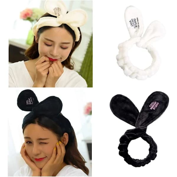 /EA/2-pack elastiska korallfleece-pannband för ansiktstvätt, H