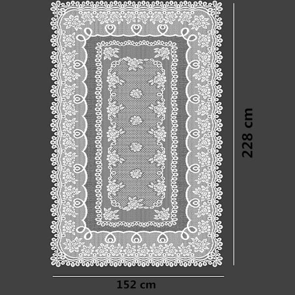 /EA/Heklede hvite blondebrikker - Vaskbar polyester jacquard duk