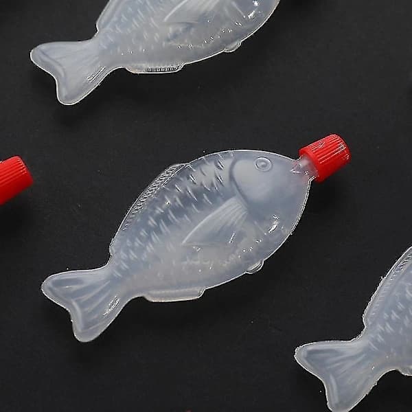 10 st fiskformade 8,5 ml engångsflaskor för sojasås och sushikrydda