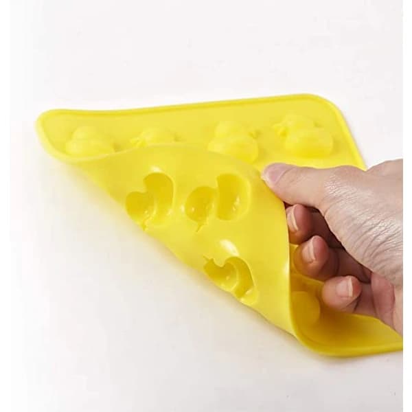 /EA/Sæt med 4 silikoneforme af mat kvalitet i form af ænder, non-stick, gule