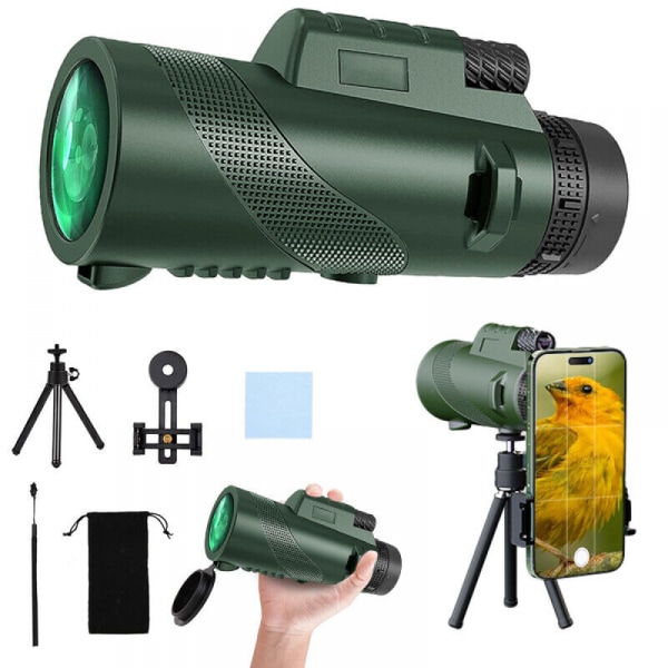 80x100 Super High Power Portable Night Vision Monocular Telescope Kikare HD Green