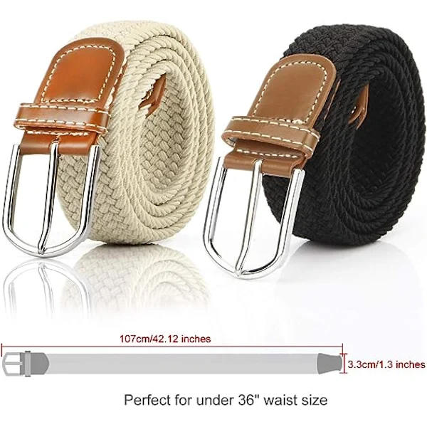 /EA/2-pack dam bälte flätat stretch canvas elastiskt herr bälte