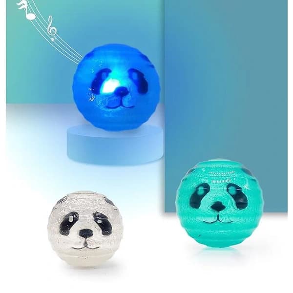 /EA/2 stk. lysende hundebolde blinkende elastisk bold LED molar bold lysende bold kæledyrsfarvet lysbold interaktive legetøj til katte, hunde