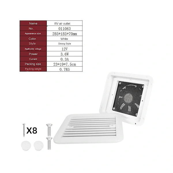 /EA/Luftutløp Radiatorventilasjon Ventilasjon Vifte Tilbehør Modell Hvit