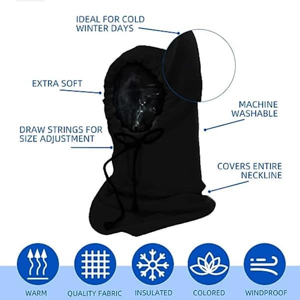 /EA/Termisk fleecehette, vinterhals Snoods Maske