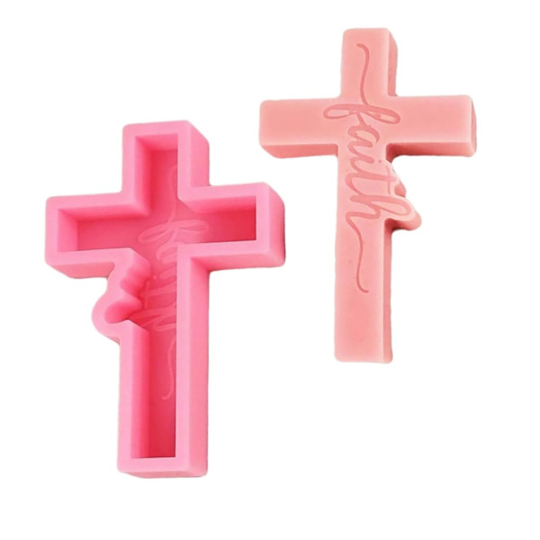 Silikonform Återanvändbar Gjutning Epoxi 3D Kors Ljustillverkning Halloween Silikon DIY 3D Hantverksform
