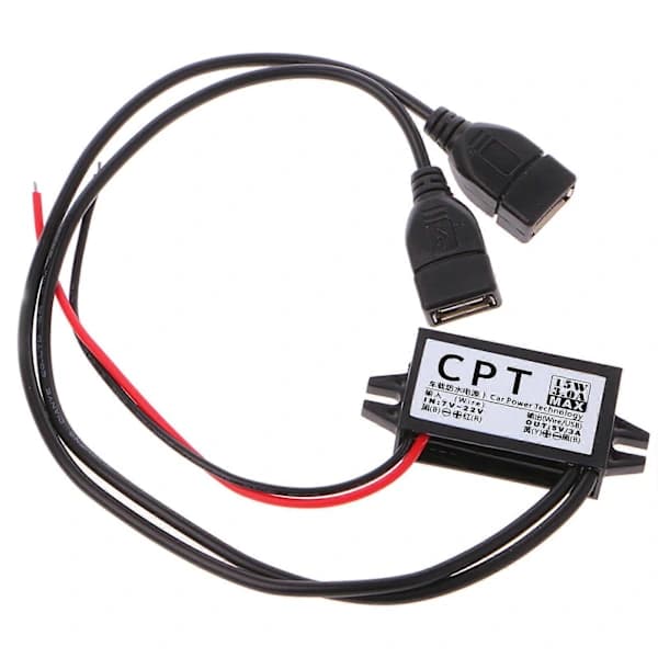 /EA/DC-omformer 12V til 5V 3A Dobbel 2 USB til Bil Strøm Regulator Spenning Nedtrapping