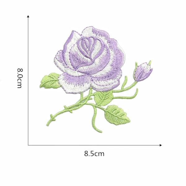/EA/36 stk. blomstrede broderede strygemærker, sommerfuglebroderi