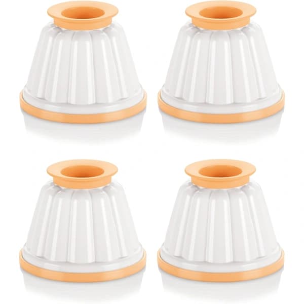 /EA/Sæt med 4 bølgede forme, plast, hvid, gul, 9,1 x 9,1 x 12,2, til buddingfremstilling - max